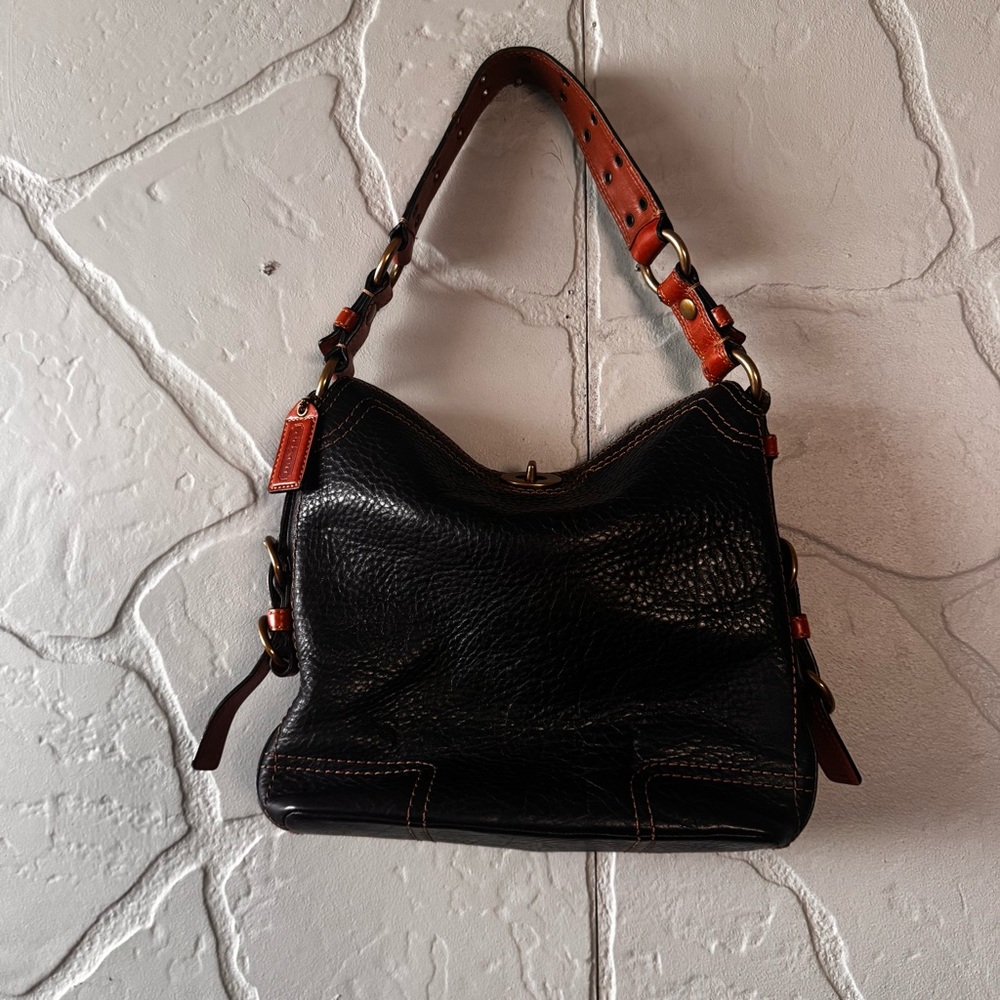 Coach Legacy Black Pebbled Leather Shoulder Bag, Vintage Style C0769-10958